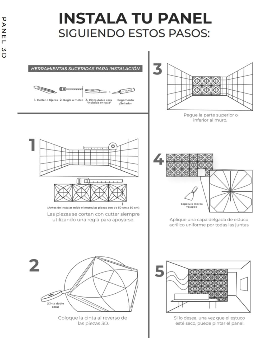 Cómo se instala un panel decorativo 3D